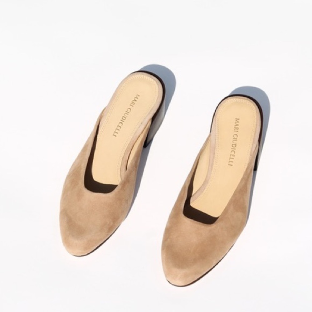 Mari Giudicelli low heel mules, suede, great condition, size 37